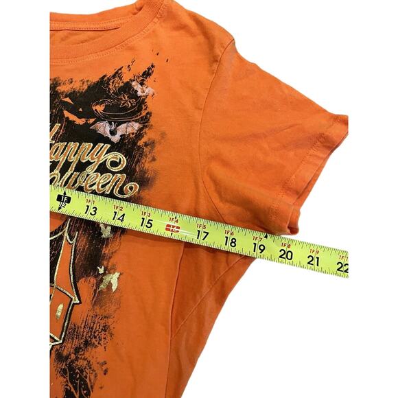 Women's Happy Halloween Shirt L (14-16) Haunted house Bats Pumpkin - Picture 3 of 5
